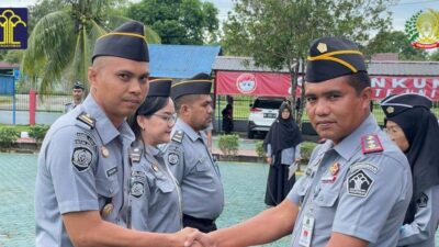 Rutan Jantho Melaksanakan Apel Penyematan Kenaikan Pangkat Setingkat Lebih Tinggi Kepada Tiga Pegawai