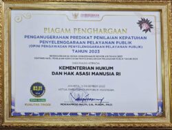 Kemenkumham Kembali Raih Kualitas Tinggi Dalam Penilaian Kepatuhan Penyelenggaraan Pelayanan Publik