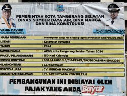 Proyek Turap Dari SDABMBK Diduga Dipolitisasi Oleh Calon Walikota Tangsel